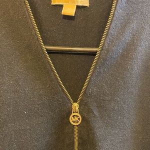 Michael Kors zip front stretch sweater